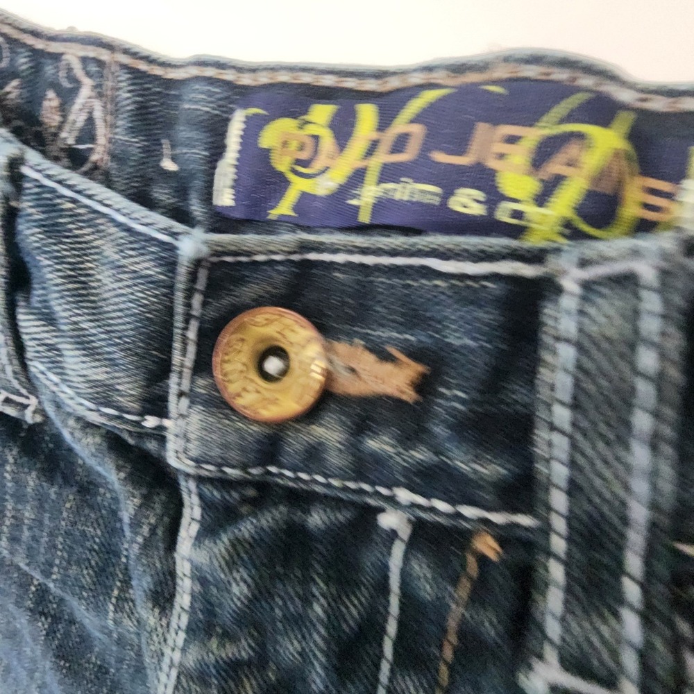 PACO Jeans Blue Denim Boys size 12 Embellished Pockets Rock Embroidered - Picture 3 of 11